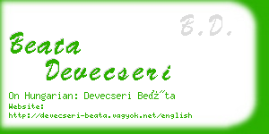 beata devecseri business card